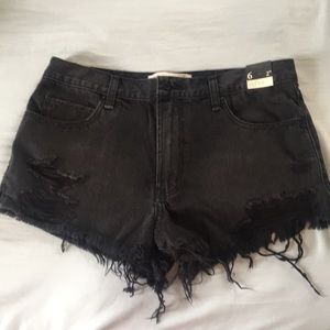 Abercrombie & Fitch high rise black jean shorts